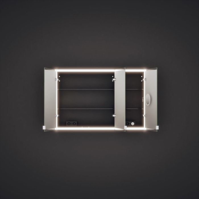 burgbad rl20 Spiegelschrank 121 cm, mit Klarglas Lichtrahmen für Wandeinbau