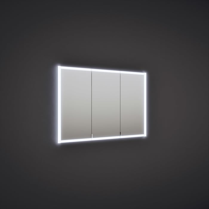 burgbad rl20 Spiegelschrank 121 cm, mit Klarglas Lichtrahmen für Wandeinbau