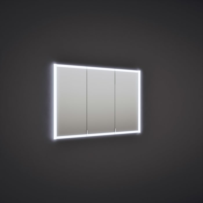 burgbad rl20 Spiegelschrank 121 cm, mit Klarglas Lichtrahmen für Wandeinbau