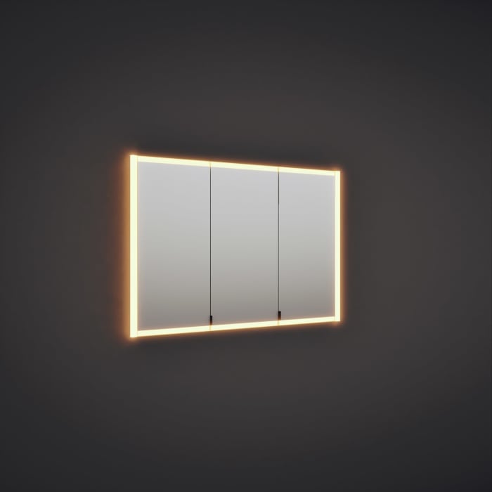 burgbad rl20 Spiegelschrank 121 cm, mit Klarglas Lichtrahmen für Wandeinbau