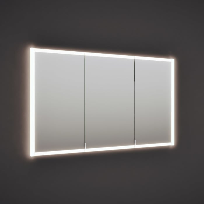 burgbad rl20 Spiegelschrank 142 cm, mit Klarglas Lichtrahmen für Wandeinbau