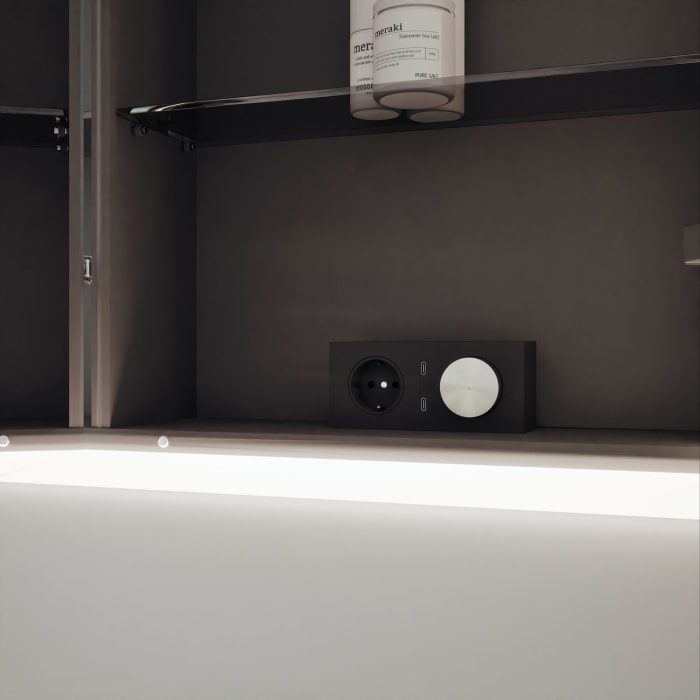 burgbad rl20 Spiegelschrank 142 cm, mit Lichtrahmen für Wandeinbau