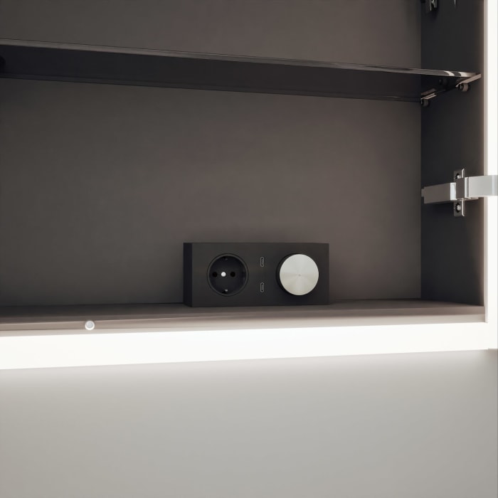 burgbad rl20 Spiegelschrank 142 cm, mit Lichtrahmen für Wandeinbau