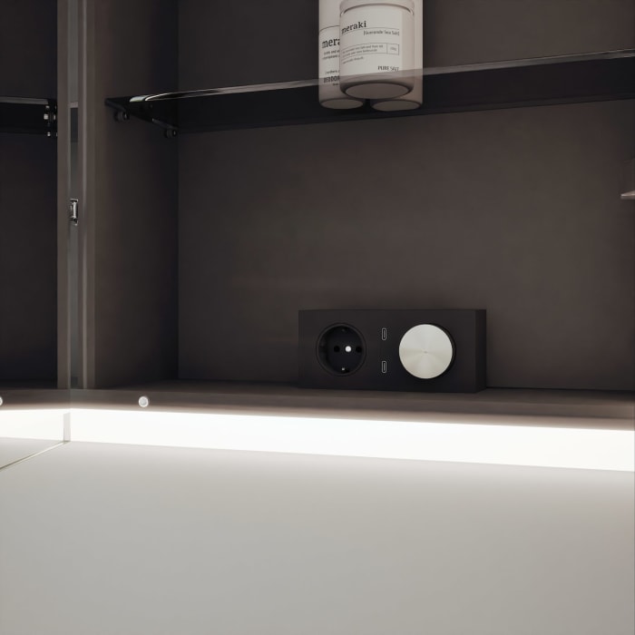 burgbad rl20 Spiegelschrank 142 cm, mit Klarglas Lichtrahmen für Wandeinbau