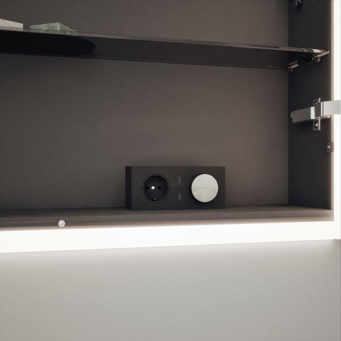 burgbad rl20 Spiegelschrank 142 cm, mit Klarglas Lichtrahmen für Wandeinbau