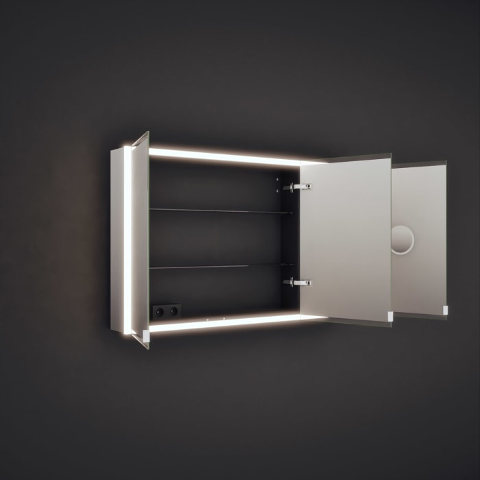 burgbad rl20 Spiegelschrank 142 cm, mit Klarglas Lichtrahmen