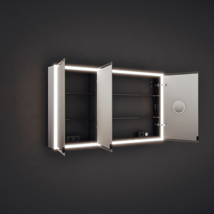 burgbad rl20 Spiegelschrank 142 cm, mit Klarglas Lichtrahmen