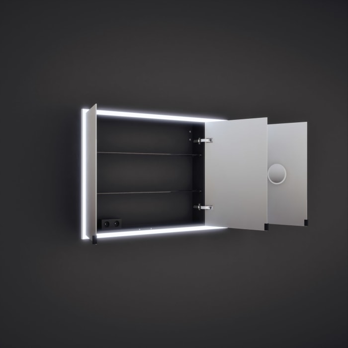 burgbad rl20 Spiegelschrank 142 cm, mit Lichtrahmen für Wandeinbau