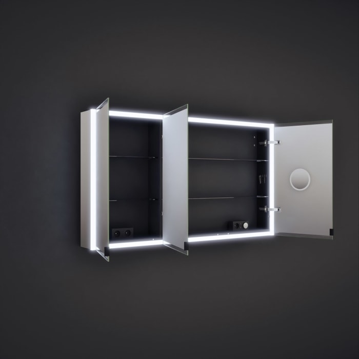 burgbad rl20 Spiegelschrank 142 cm, mit Klarglas Lichtrahmen