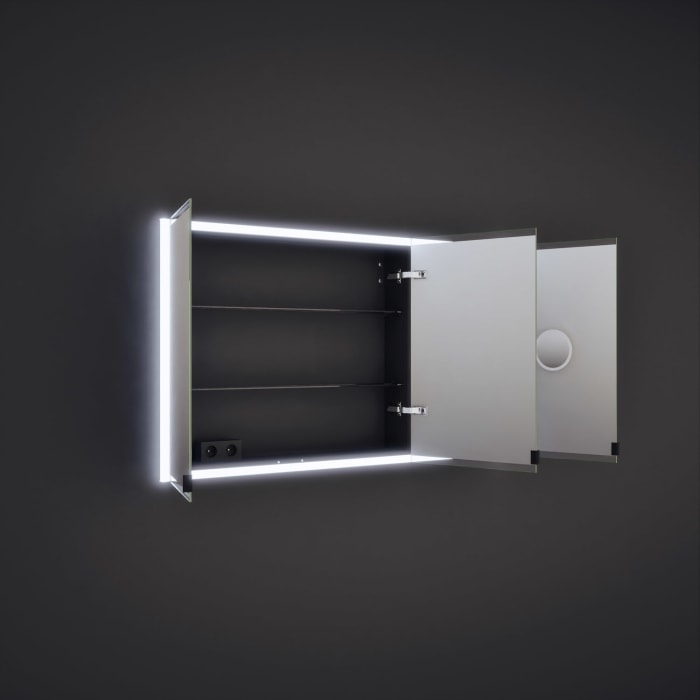 burgbad rl20 Spiegelschrank 142 cm, mit Klarglas Lichtrahmen für Wandeinbau