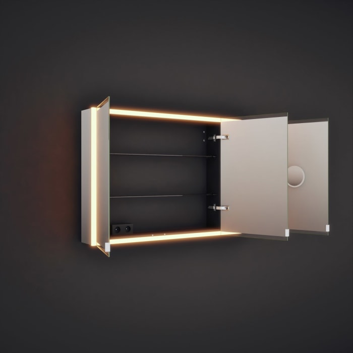 burgbad rl20 Spiegelschrank 142 cm, mit Klarglas Lichtrahmen