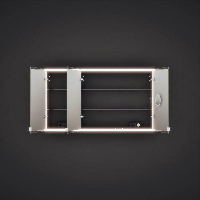 burgbad rl20 Spiegelschrank 142 cm, mit Klarglas Lichtrahmen