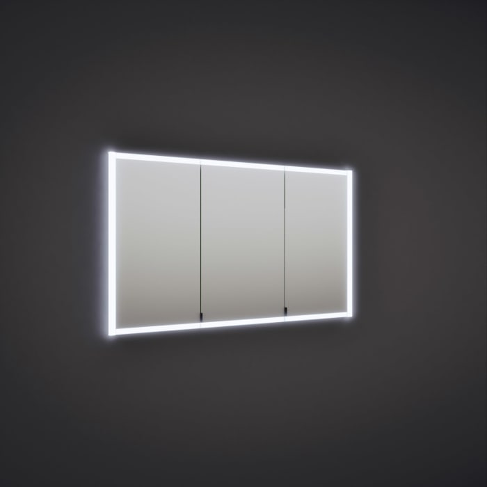 burgbad rl20 Spiegelschrank 142 cm, mit Klarglas Lichtrahmen für Wandeinbau