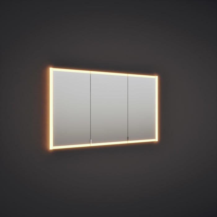 burgbad rl20 Spiegelschrank 142 cm, mit Klarglas Lichtrahmen für Wandeinbau