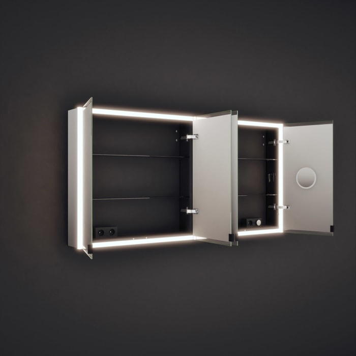 burgbad rl20 Spiegelschrank 161 cm, mit Klarglas Lichtrahmen