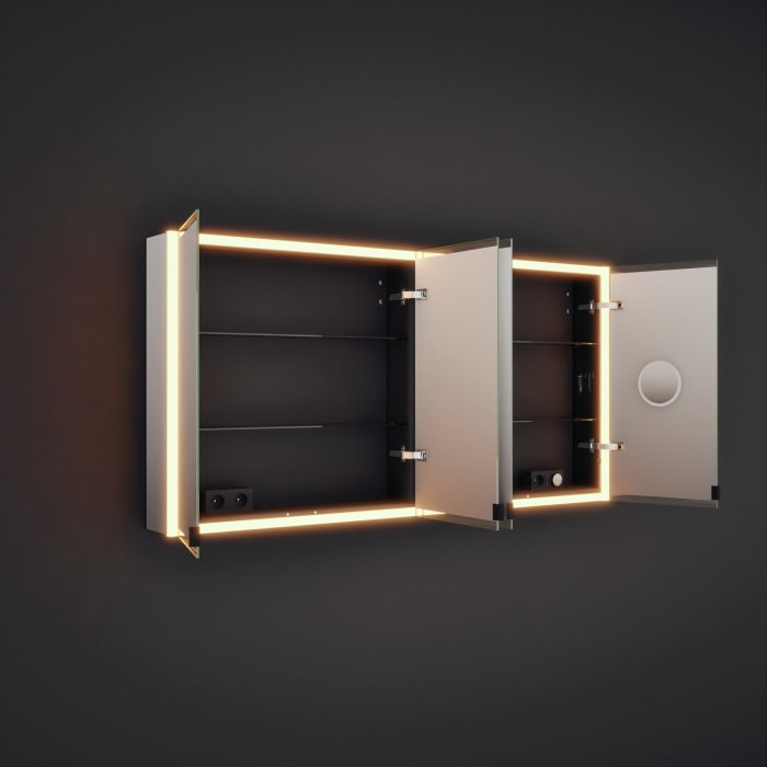 burgbad rl20 Spiegelschrank 161 cm, mit Klarglas Lichtrahmen