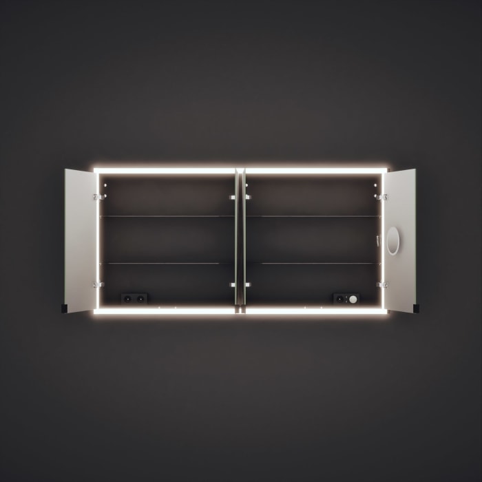 burgbad rl20 Spiegelschrank 161 cm, mit Lichtrahmen für Wandeinbau