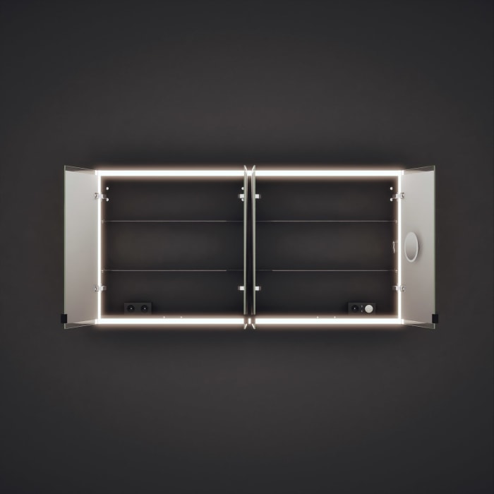 burgbad rl20 Spiegelschrank 161 cm, mit Klarglas Lichtrahmen