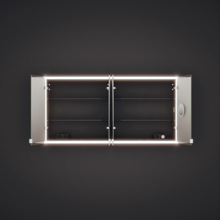 burgbad rl20 Spiegelschrank 161 cm, mit Klarglas Lichtrahmen für Wandeinbau