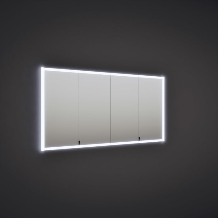 burgbad rl20 Spiegelschrank 161 cm, mit Klarglas Lichtrahmen für Wandeinbau