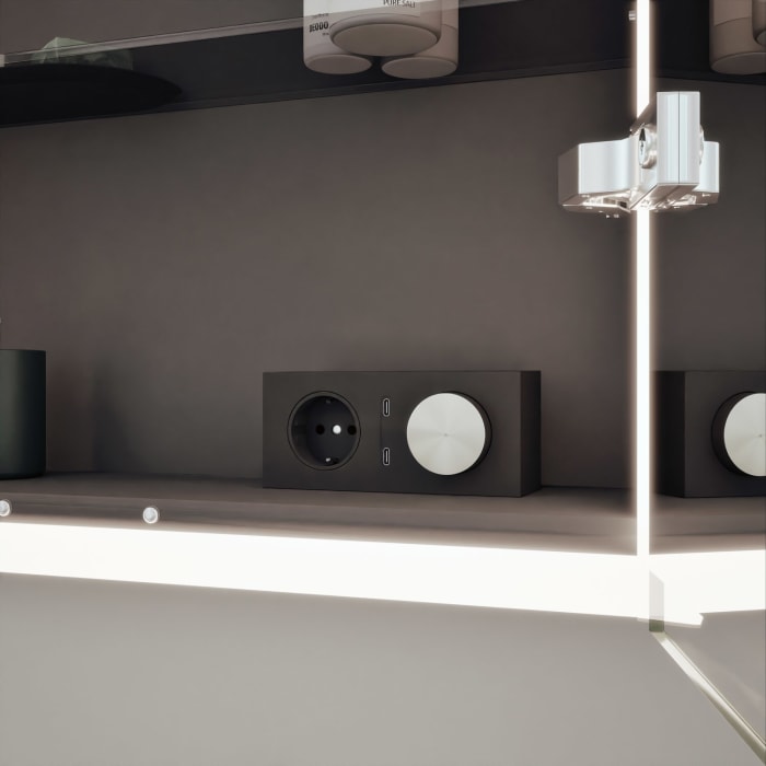 burgbad rl20 Spiegelschrank 62 cm, mit Klarglas Lichtrahmen