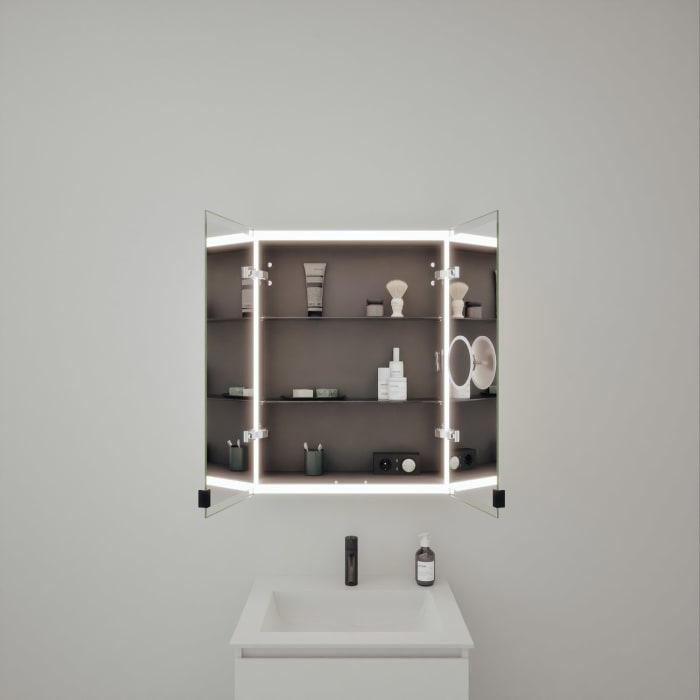 burgbad rl20 Spiegelschrank 62 cm, mit Klarglas Lichtrahmen