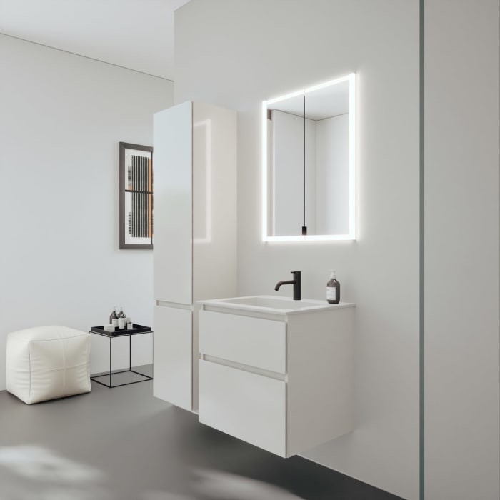 burgbad rl20 Spiegelschrank 62 cm, mit Klarglas Lichtrahmen für Wandeinbau