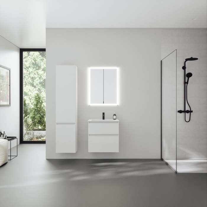 burgbad rl20 Spiegelschrank 62 cm, mit Klarglas Lichtrahmen für Wandeinbau