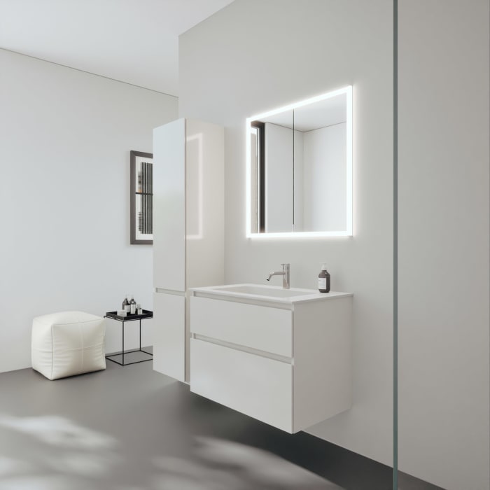 burgbad rl20 Spiegelschrank 81 cm, mit Lichtrahmen für Wandeinbau