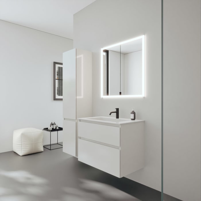 burgbad rl20 Spiegelschrank 81 cm, mit Lichtrahmen für Wandeinbau