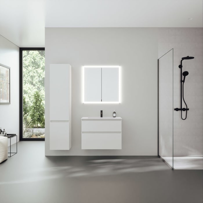 burgbad rl20 Spiegelschrank 81 cm, mit Klarglas Lichtrahmen für Wandeinbau