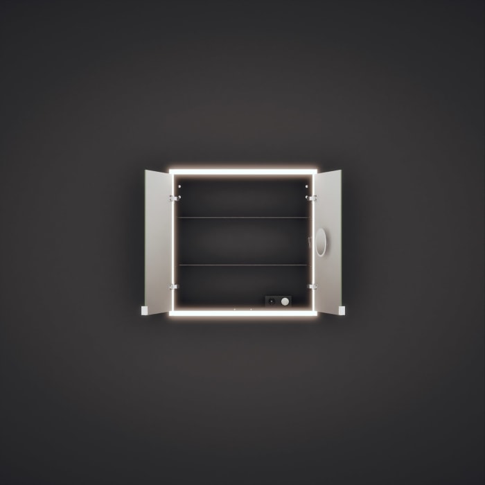 burgbad rl20 Spiegelschrank 81 cm, mit Lichtrahmen für Wandeinbau