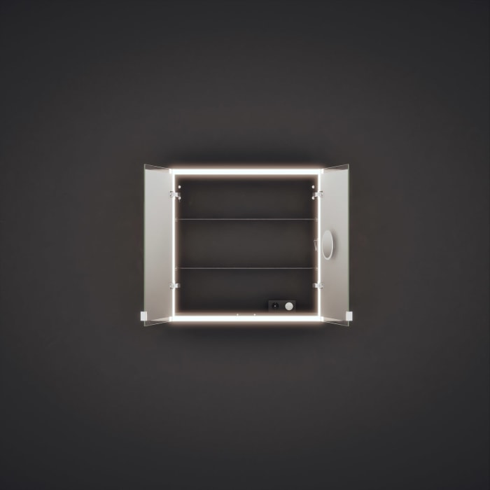 burgbad rl20 Spiegelschrank 81 cm, mit Klarglas Lichtrahmen