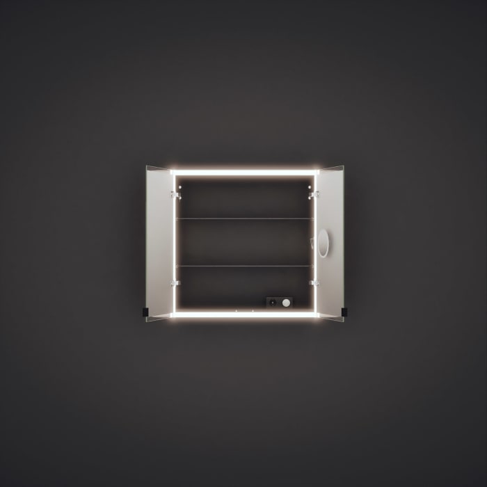 burgbad rl20 Spiegelschrank 81 cm, mit Klarglas Lichtrahmen für Wandeinbau