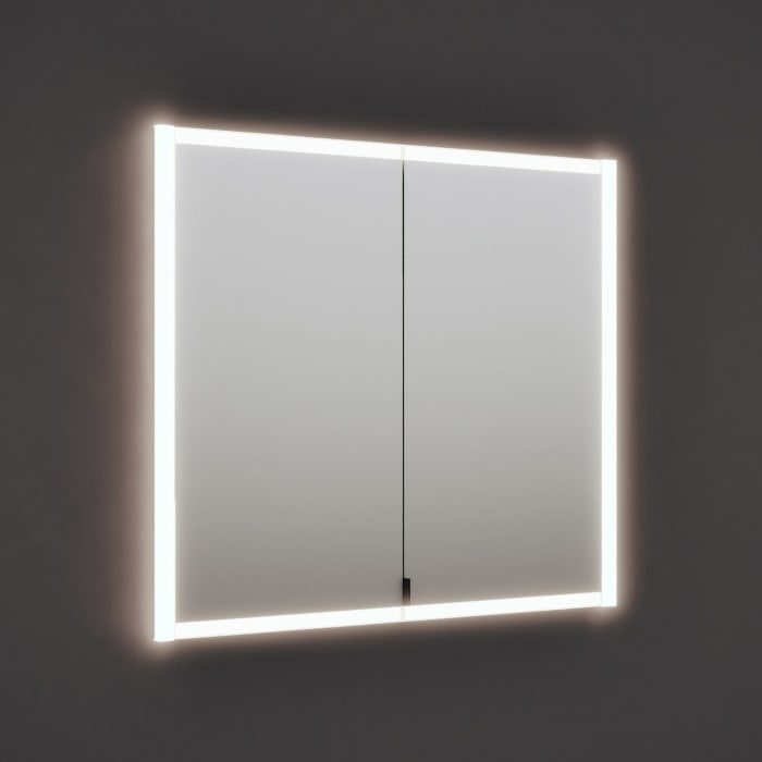 burgbad rl20 Spiegelschrank 92 cm, mit Klarglas Lichtrahmen für Wandeinbau