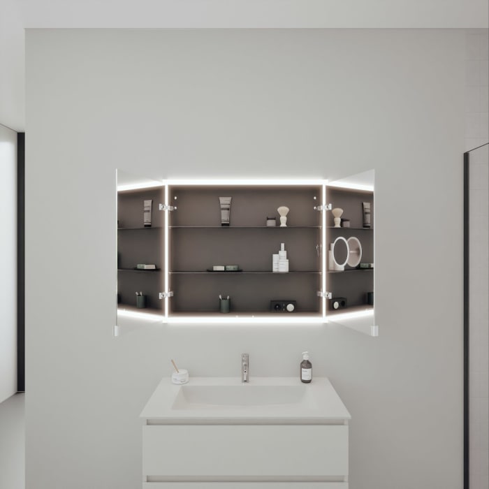 burgbad rl20 Spiegelschrank 92 cm, mit Lichtrahmen für Wandeinbau