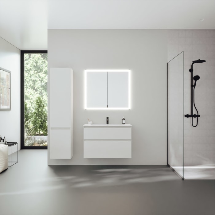 burgbad rl20 Spiegelschrank 92 cm, mit Lichtrahmen für Wandeinbau