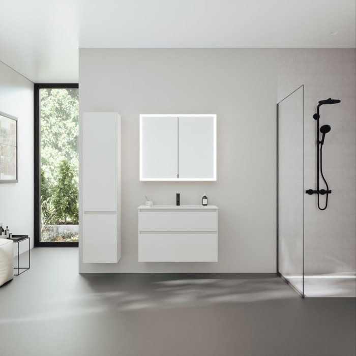 burgbad rl20 Spiegelschrank 92 cm, mit Klarglas Lichtrahmen