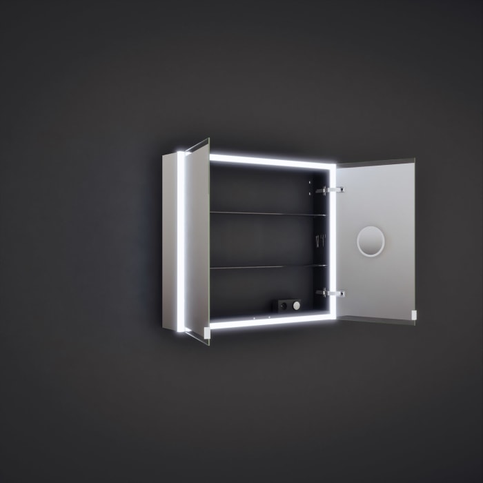 burgbad rl20 Spiegelschrank 92 cm, mit Klarglas Lichtrahmen