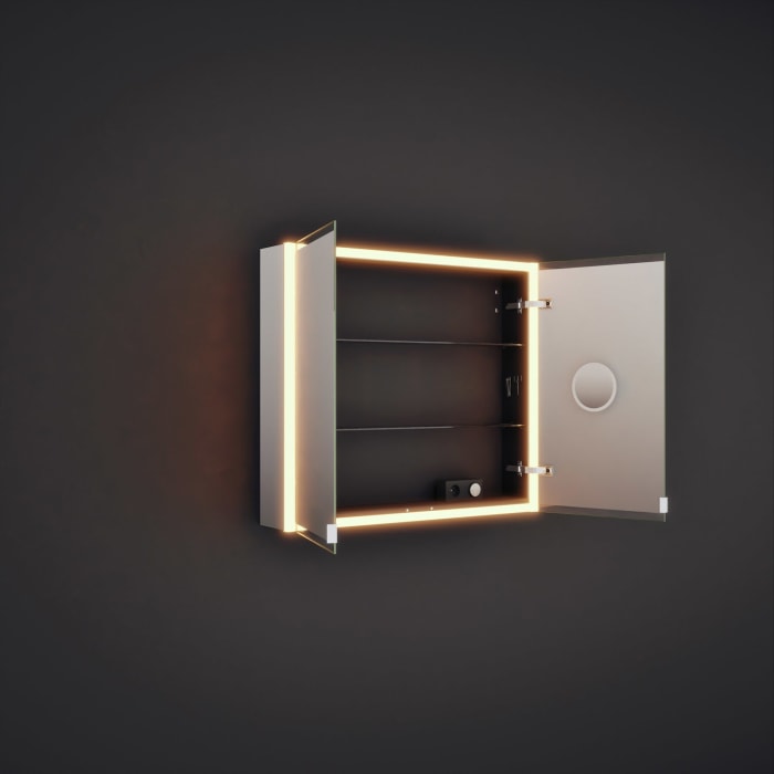 burgbad rl20 Spiegelschrank 92 cm, mit Klarglas Lichtrahmen