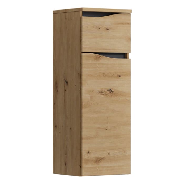 burgbad Sinea 3.0 Halbhoher Schrank 35 x 34 x 96 cm, 1 Schublade, 1 Tür, Anschlag links, mit Griffleiste G0292