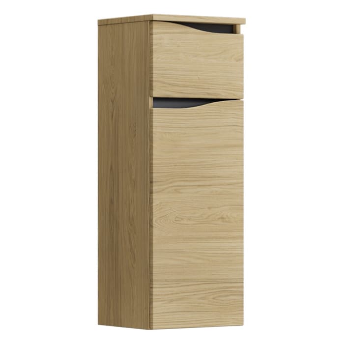 burgbad Sinea 3.0 Halbhoher Schrank 35 x 34 x 96 cm, 1 Schublade, 1 Tür, Anschlag rechts, mit Griffleiste G0292