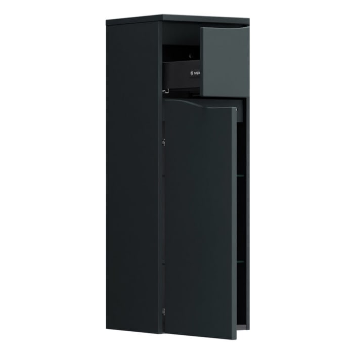 burgbad Sinea 3.0 Halbhoher Schrank 35 x 34 x 96 cm, 1 Schublade, 1 Tür, Anschlag links, mit Griffleiste G0167