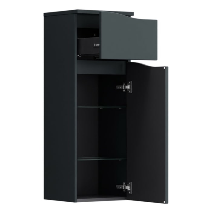 burgbad Sinea 3.0 Halbhoher Schrank 35 x 34 x 96 cm, 1 Schublade, 1 Tür, Anschlag rechts, mit Griffleiste G0167