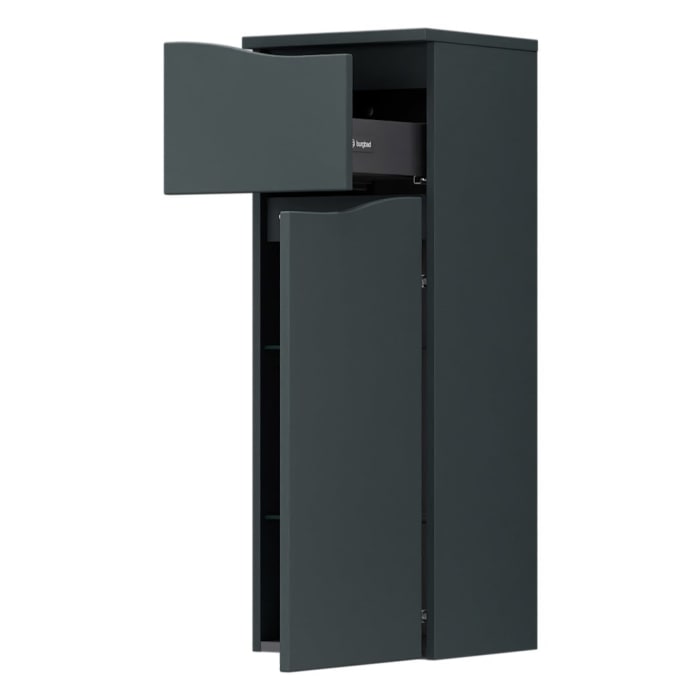 burgbad Sinea 3.0 Halbhoher Schrank 35 x 34 x 96 cm, 1 Schublade, 1 Tür, Anschlag rechts, mit Griffleiste G0167