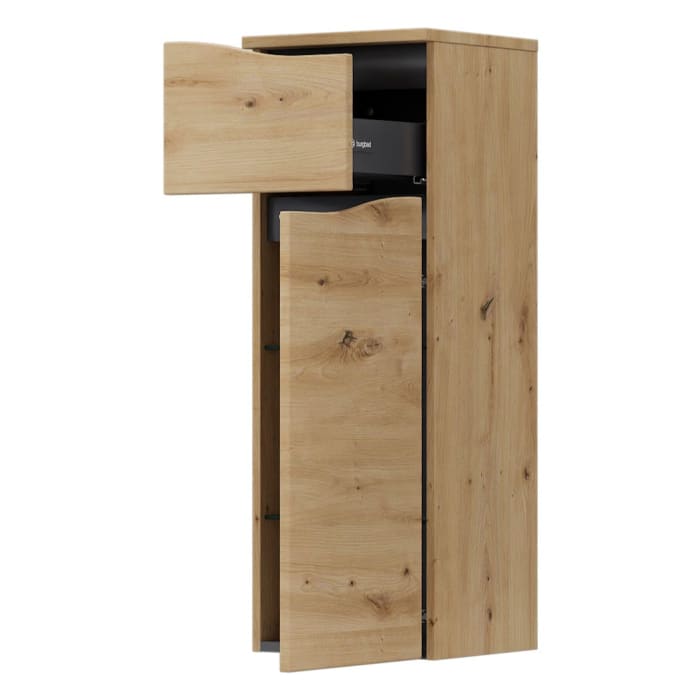 burgbad Sinea 3.0 Halbhoher Schrank 35 x 34 x 96 cm, 1 Schublade, 1 Tür, Anschlag rechts, mit Griffleiste G0292