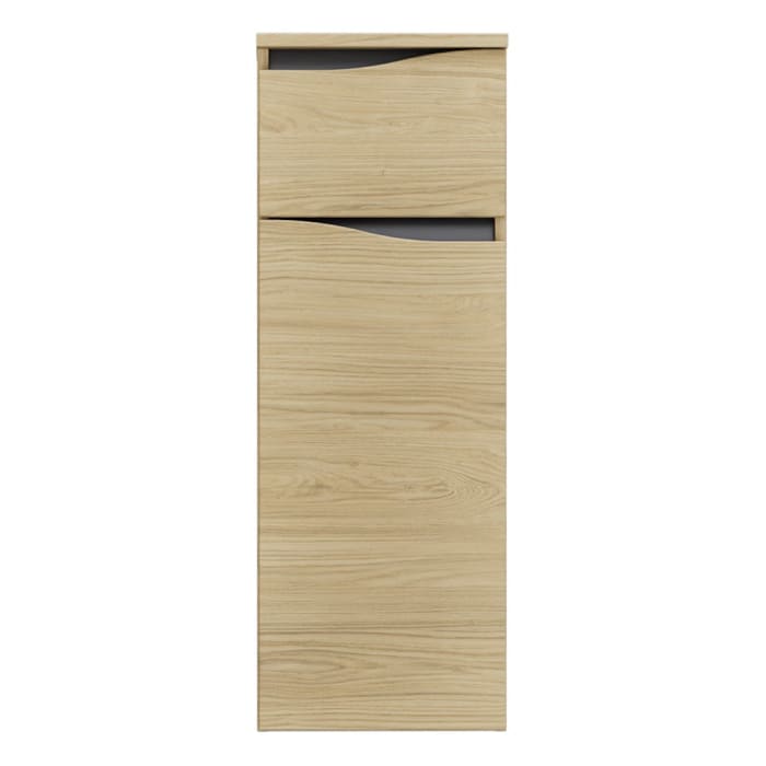 burgbad Sinea 3.0 Halbhoher Schrank 35 x 34 x 96 cm, 1 Schublade, 1 Tür, Anschlag links, mit Griffleiste G0292