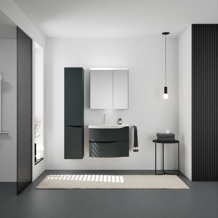 burgbad Sinea 3.0 Hochschrank 35 x 34 x 176 cm, 2 Türen, Anschlag links, mit Griffleiste G0167