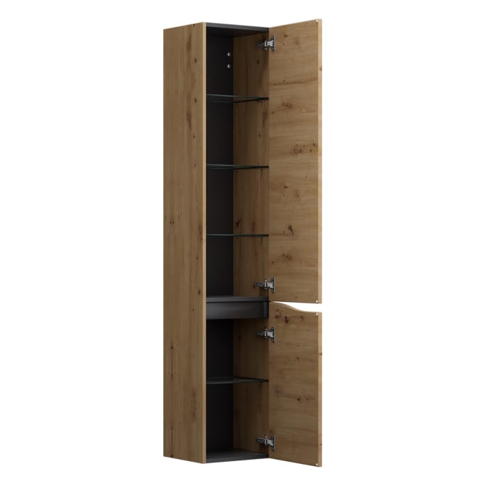 burgbad Sinea 3.0 Hochschrank 35 x 34 x 176 cm, 2 Türen, Anschlag rechts, mit Griffleiste G0292