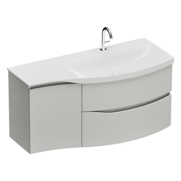 burgbad Sinea 3.0 Mineralguss-Waschtisch mit Unterschrank, 122 cm, mit Griffleiste G0167